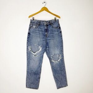 American Eagle Curvy Mom Jeans Distressed Size 12 High Rise